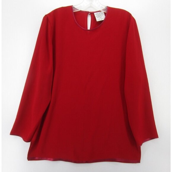 Maggie Shepherd Top Medium Blouse Cut Out Pullover Career Holiday - Picture 1 of 10